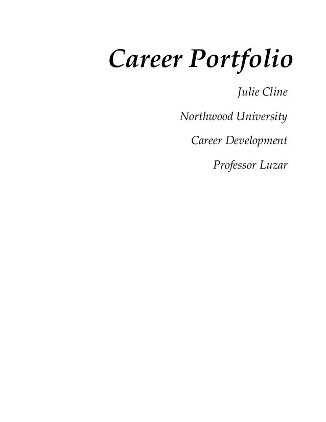 Career portfolio template word